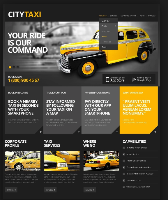 Taxi website Design London | C Factory